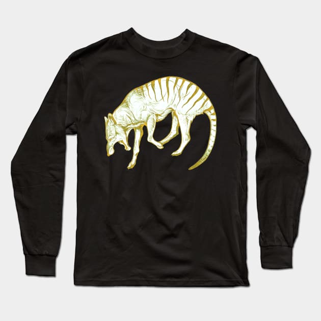 Golden Thylacine Long Sleeve T-Shirt by charamath